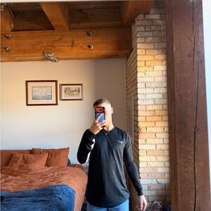 Nike Black Long-Sleeve Performance Top